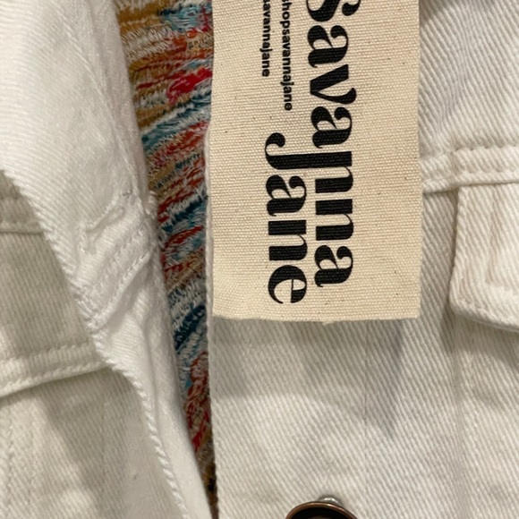 Savanna Jane Size M Denim Distressed Embroidered Sequined Indian Head Jacket - Picture 7 of 7